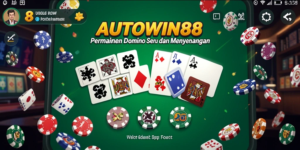 Screenshot utama AUTOWIN88 menampilkan aksi seru permainan Domino.