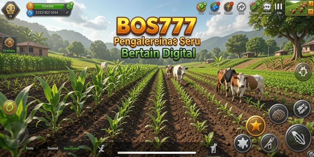 Tampilan gameplay menarik dengan pertanian yang berwarna-warni.