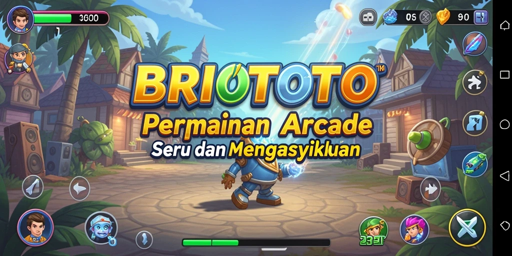 Screenshot menampilkan aksi gameplay BRIOTOTO yang penuh warna dan menyenangkan.