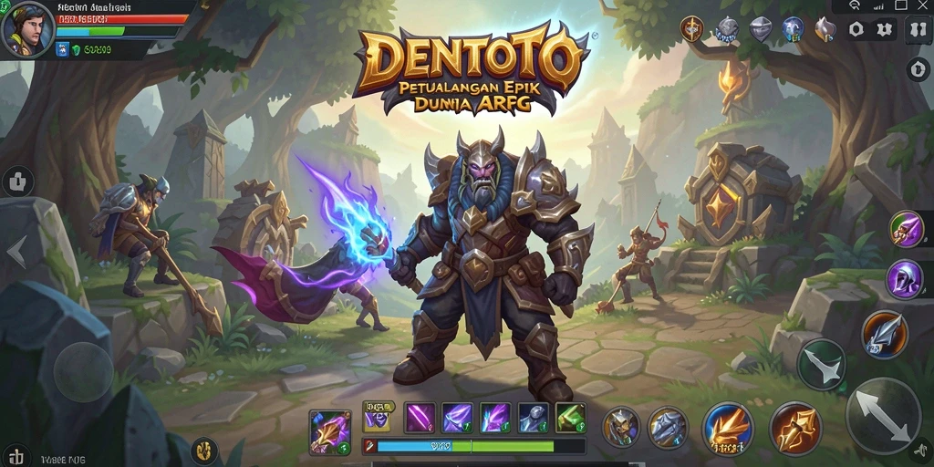 Tampilan seru pertarungan dalam <strong>DENTOTO</strong> dengan berbagai karakter dan monster.