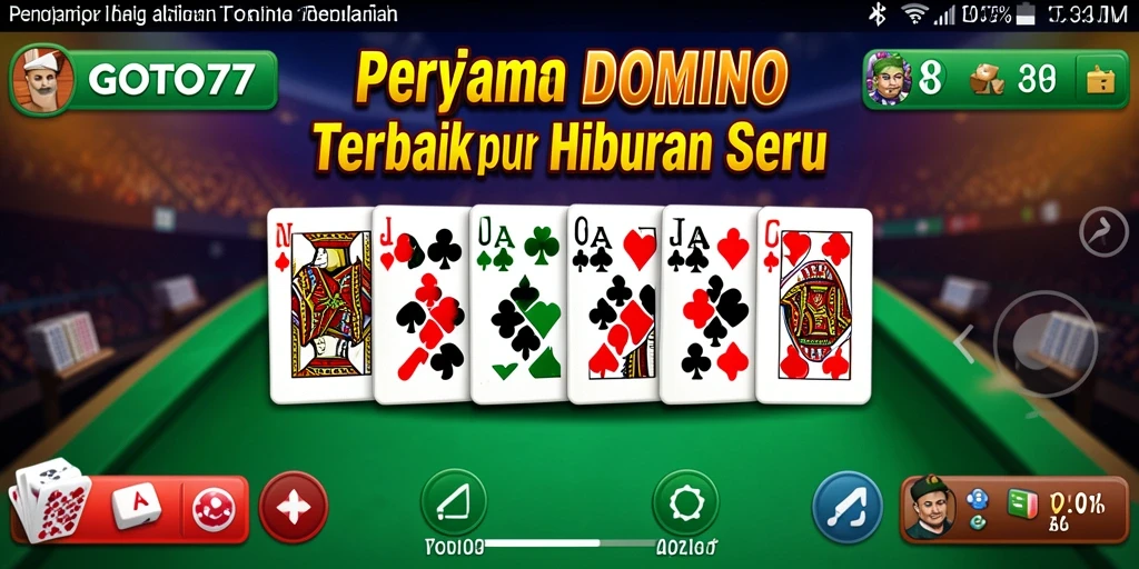 Tampilan gameplay menarik dari GOTO77 dengan domino yang penuh warna.