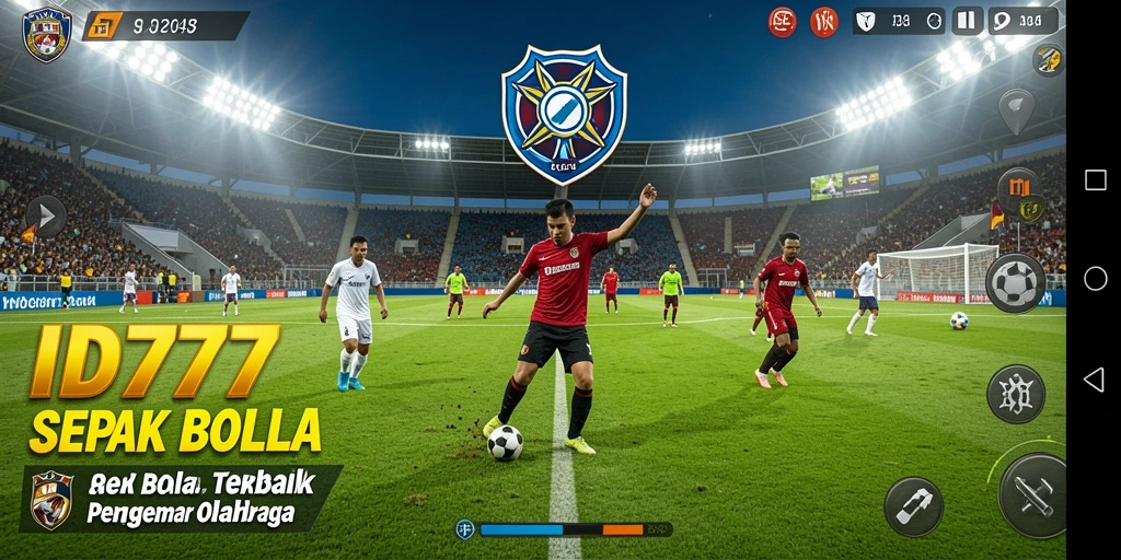 Tampilan gameplay ID777 yang menarik dan seru di lapangan sepak bola.