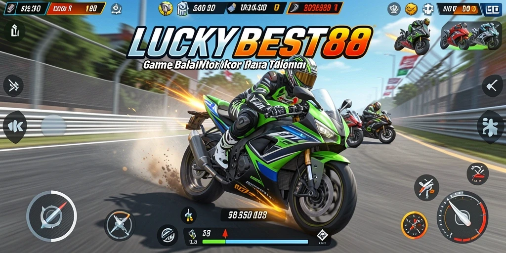 Gameplay balap motor yang mendebarkan di LUCKYBEST88.