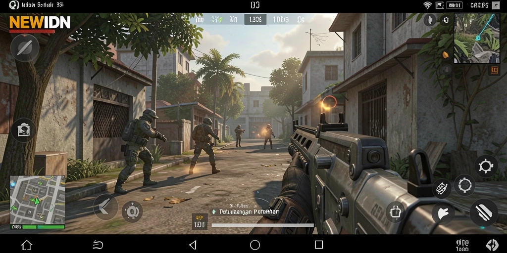 Gameplay NEWIDN yang mendebarkan dalam arena TPS.