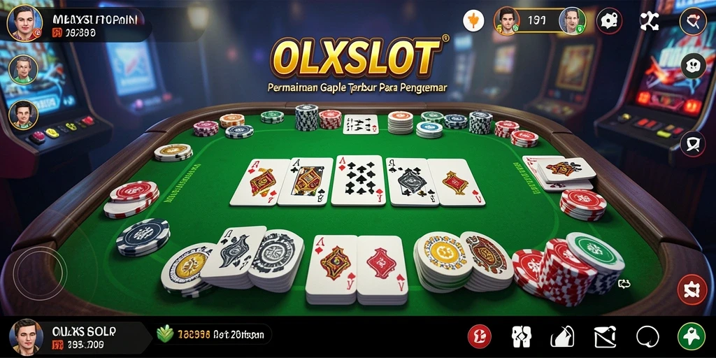 Screenshot OLXSLOT menampilkan antarmuka permainan Gaple yang menarik.