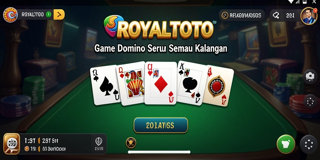Gameplay seru ROYALTOTO dalam aksi permainan Domino.
