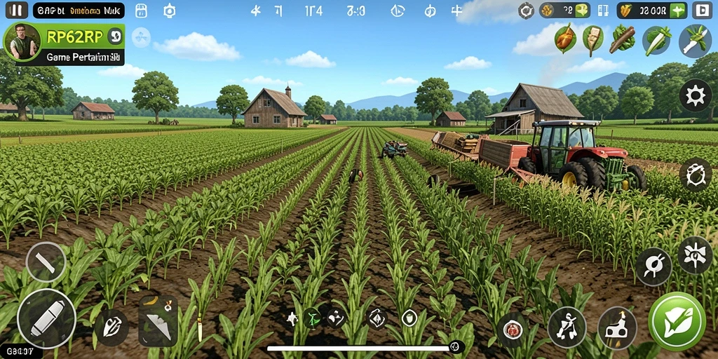 Screenshot gameplay RP62RP dengan suasana pertanian yang menarik.