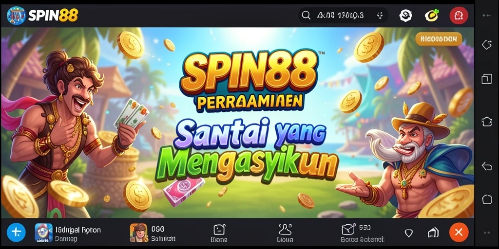 Tampilan gameplay SPIN88 yang ceria dan penuh warna.