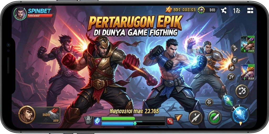 Tampilan gameplay SPINBET yang menegangkan saat bertarung.