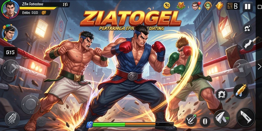 Gameplay ZIATOGEL menampilkan aksi pertarungan yang seru dan mendebarkan.